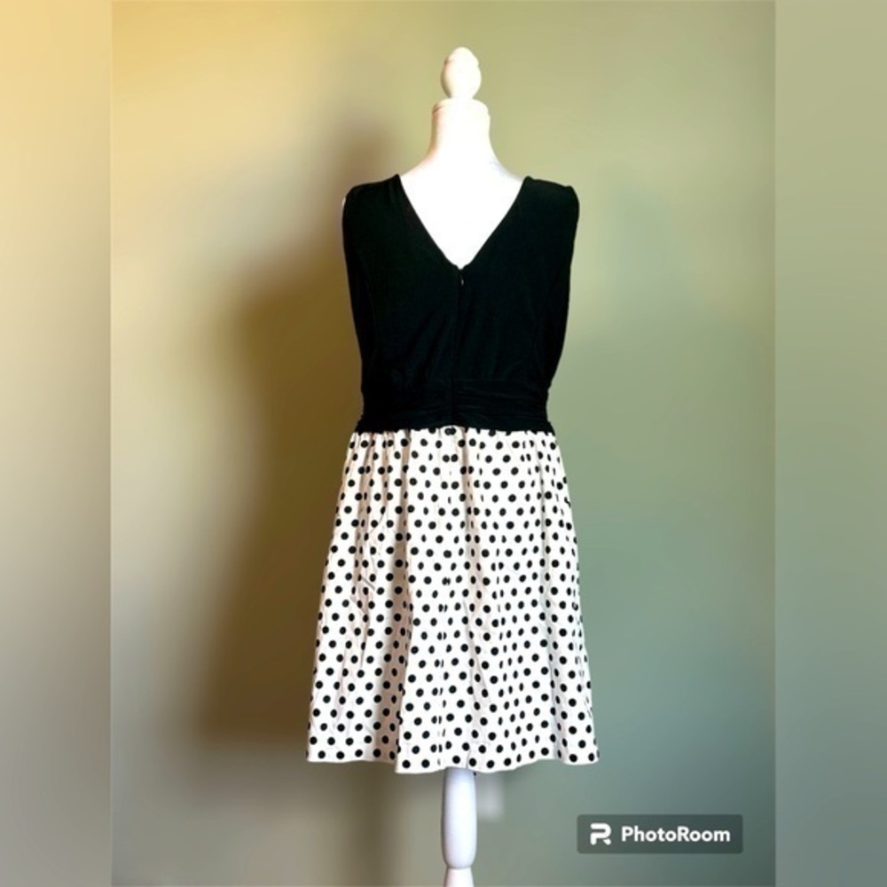 Women’s size 16, black and white polkadot dress sleeveless